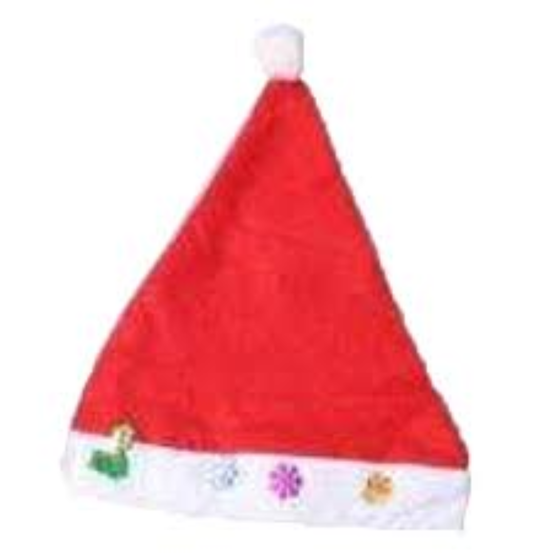 CHRISTMAS NONWOVEN HAT WITH ORNAMENTS 38X28CM